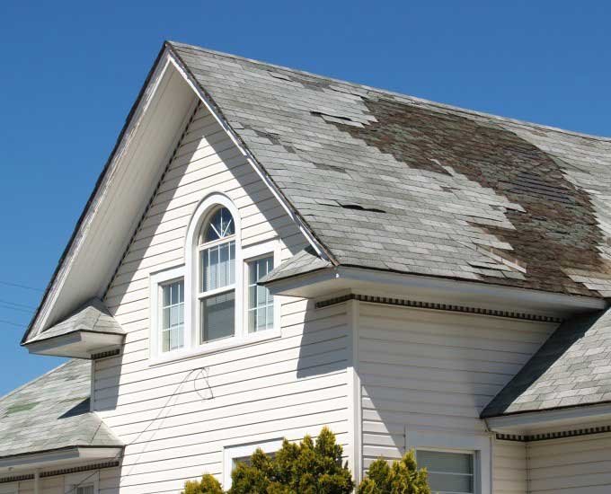 damaged house roof