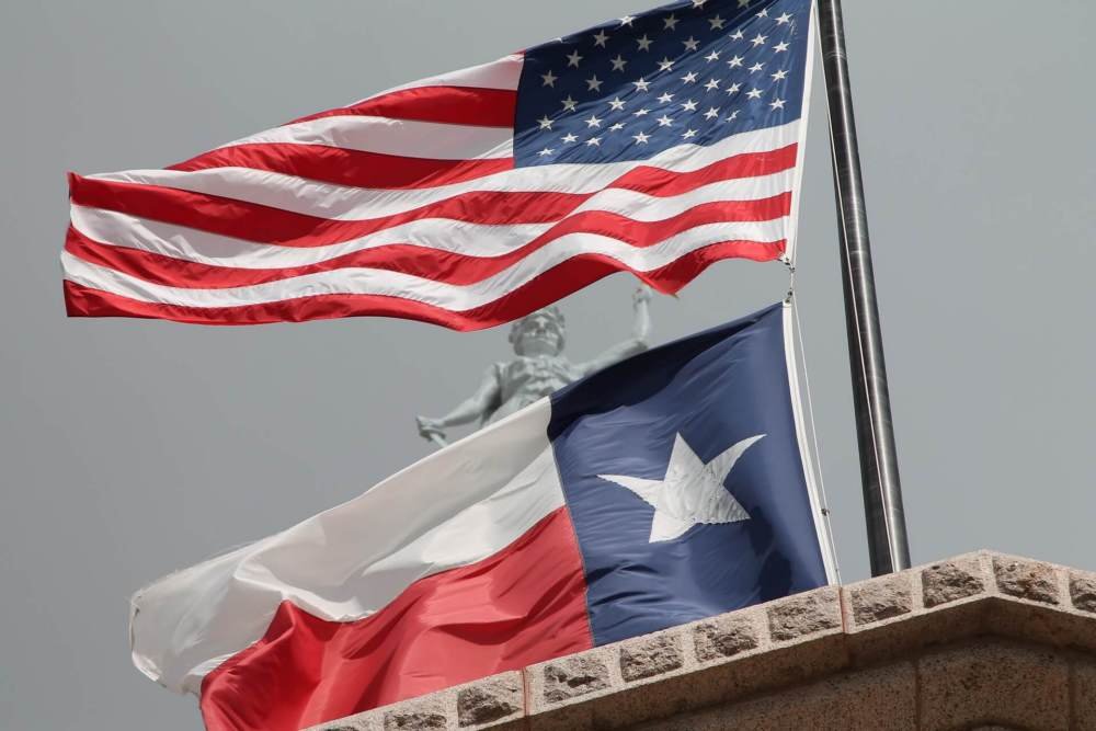 USA and Texas flag
